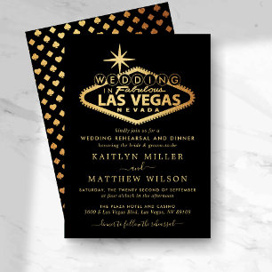 Elegant Las Vegas Destination Wedding Rehearsal Invitation