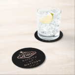 Elegant Las Vegas Destination Wedding Round Paper Coaster<br><div class="desc">Celebrate in style with these modern and very trendy Las Vegas wedding coasters. The design is easy to personalize with your own names and wedding date and your family and friends will be thrilled when they see these fabulous coasters. Matching wedding items can be found in the collection.</div>