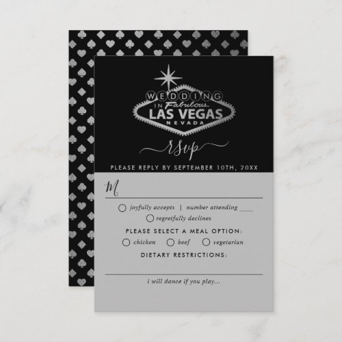 Elegant Las Vegas Destination Wedding RSVP Card