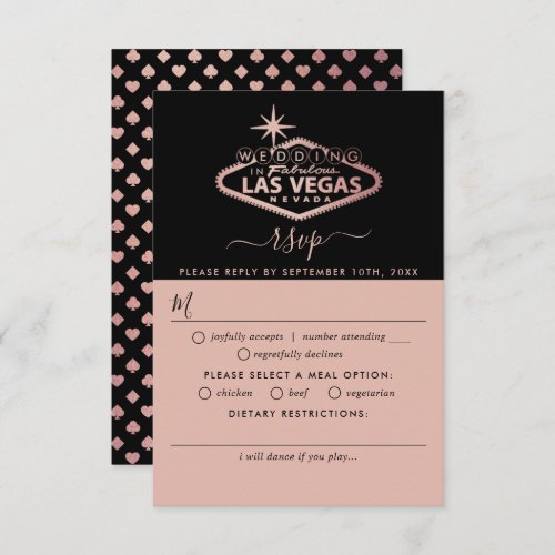 Elegant Las Vegas Destination Wedding RSVP Card