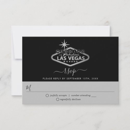 Elegant Las Vegas Destination Wedding RSVP Card