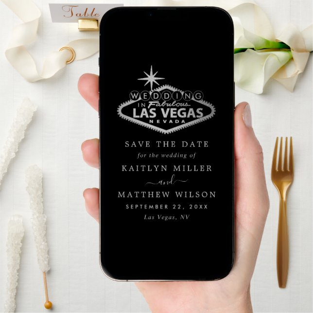 Elegant Las Vegas Destination Wedding Save The Date (Front Digital)