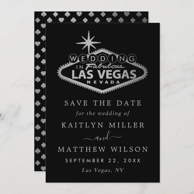 Elegant Las Vegas Destination Wedding Save The Date (Front/Back)
