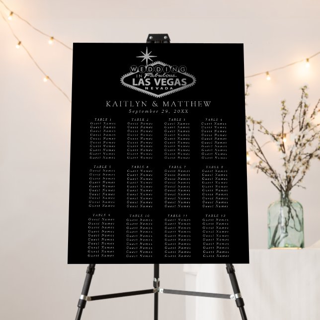 Elegant Las Vegas Destination Wedding Seating Foam Board (In Situ (Stand))