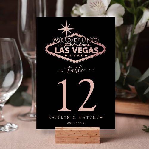 Elegant Las Vegas Destination Wedding Table Number