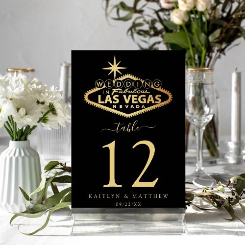 Elegant Las Vegas Destination Wedding Table Number