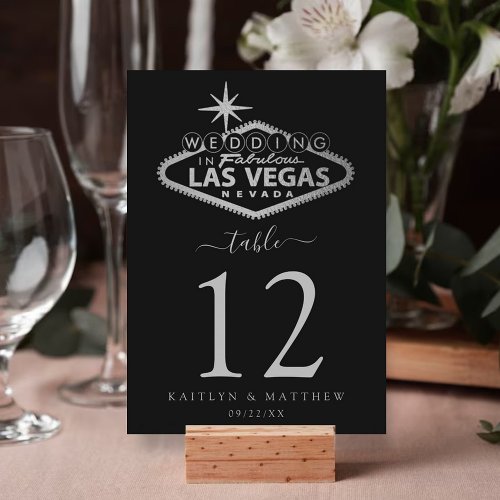 Elegant Las Vegas Destination Wedding Table Number