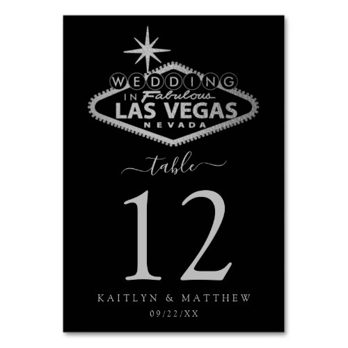 Elegant Las Vegas Destination Wedding Table Number
