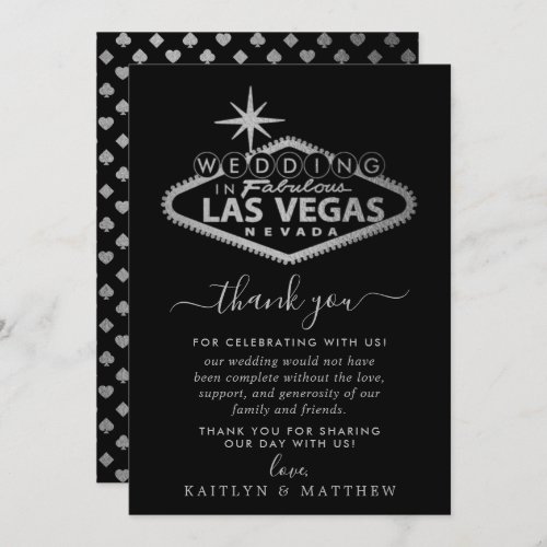 Elegant Las Vegas Destination Wedding Thank You Card