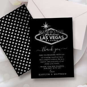 Elegant Las Vegas Destination Wedding Thank You Card