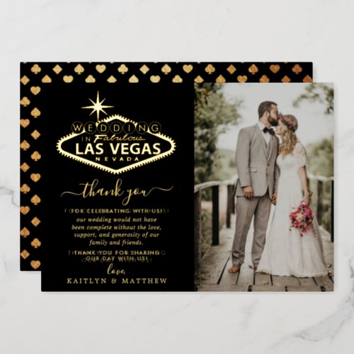Elegant Las Vegas Destination Wedding Thank You Foil Invitation