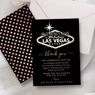 Elegant Las Vegas Destination Wedding Thank You Foil Invitation