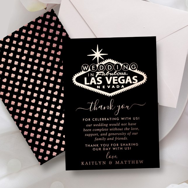Elegant Las Vegas Destination Wedding Thank You Foil Invitation (Creator Uploaded)