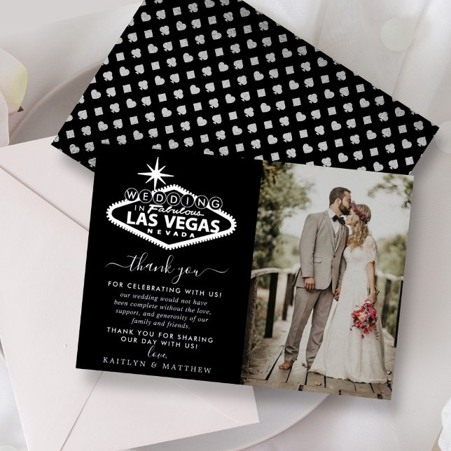 Elegant Las Vegas Destination Wedding Thank You Foil Invitation (Creator Uploaded)