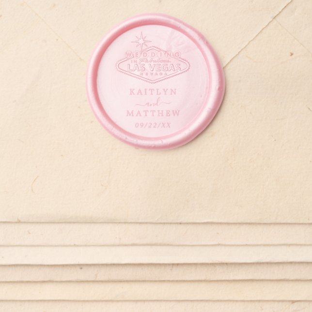 Elegant Las Vegas Destination Wedding Wax Seal Sticker (Front)