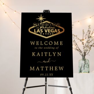 Elegant Las Vegas Destination Wedding Welcome Foam Board