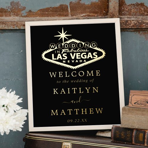 Elegant Las Vegas Destination Wedding Welcome Foil Prints