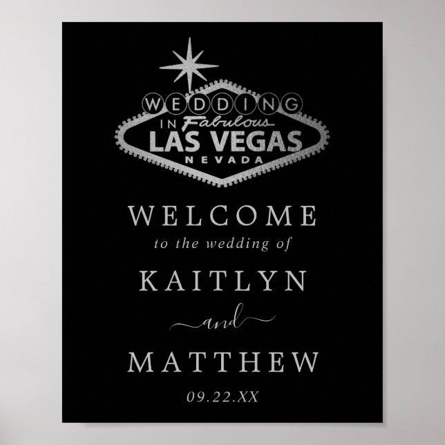 Elegant Las Vegas Destination Wedding Welcome Poster (Front)