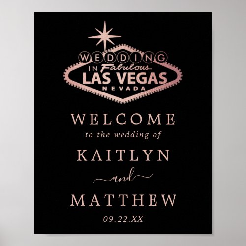 Elegant Las Vegas Destination Wedding Welcome Poster