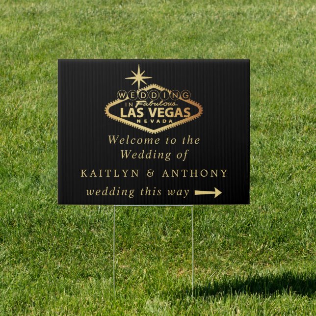 Elegant Las Vegas Destination Wedding Welcome Sign (Insitu)