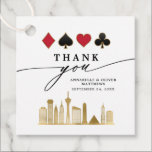 Elegant Las Vegas Photo Destination Wedding  Favor Tags<br><div class="desc">Modern,  elegant Las Vegas Destination Wedding thank you favor tags. Design features Las Vegas City Skyline In gold,  clubs ,  diamonds ,  hearts and spades icons in gold elegant frame and details in trendy lettering on the front.</div>