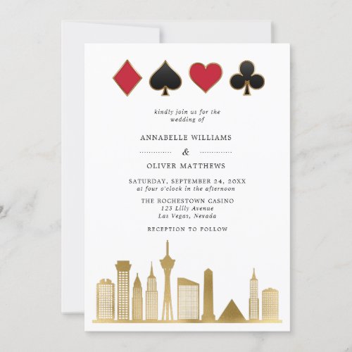 Elegant Las Vegas Photo Destination Wedding Invitation