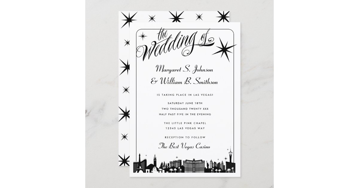 Destiny Las Vegas Wedding Invite Rose Gold Glitter, Zazzle