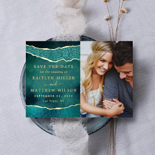 Elegant Las Vegas Wedding Photo Save The Date Real Foil Invitation