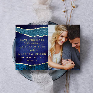 Elegant Las Vegas Wedding Photo Save The Date Real Foil Invitation