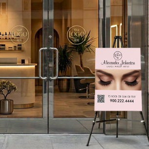 Elegant Lash Artist Makeup QR Code Business Foam Board