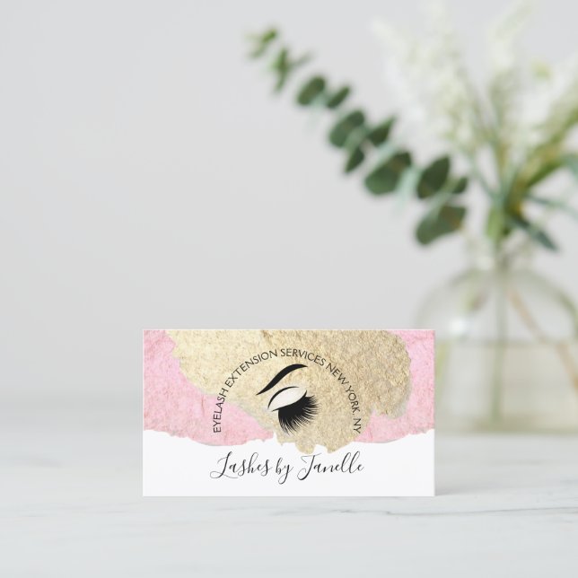 Elegant Lash Extensions Beauty Business Card (Standing Front)