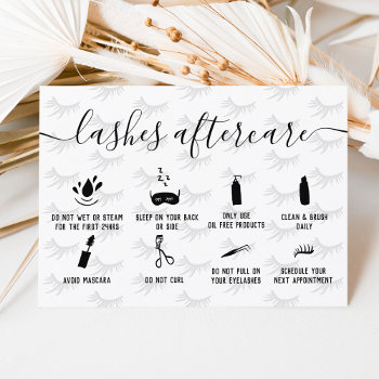 Elegant Lashes Aftercare Black White Illustration Business Card by girly_trend at Zazzle