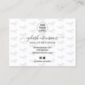 Elegant lashes aftercare black white illustration business card (Back)