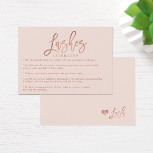 Elegant lashes aftercare rose gold blush pink (Desk)