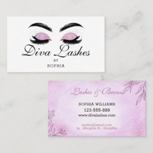 Elegant Lashes & Brows Makeup Artist Modern Business Card