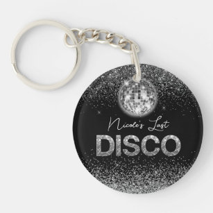 Elegant Last Disco Themed Bachelorette Party Favor Keychain