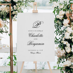 Elegant Last Name Initial Wedding Welcome Sign