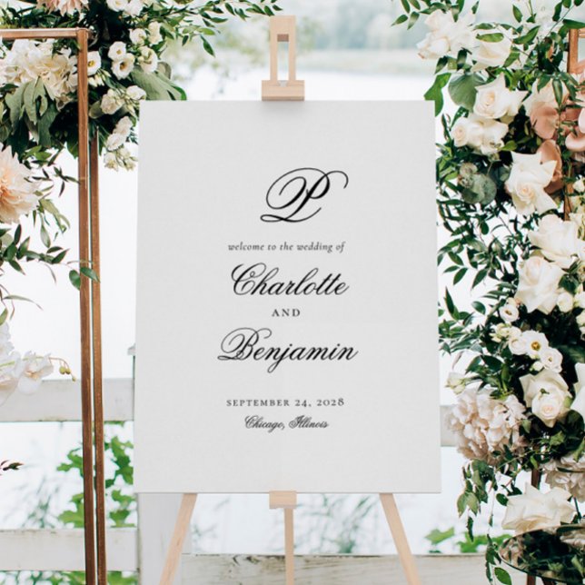 Elegant Last Name Initial Wedding Welcome Sign (Creator Uploaded)