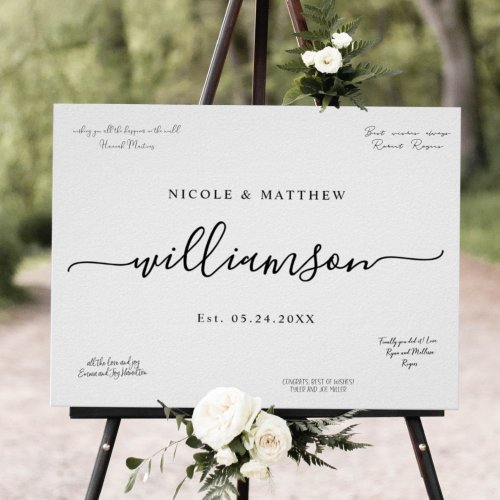 Elegant Last Name Sign Around Wedding Board