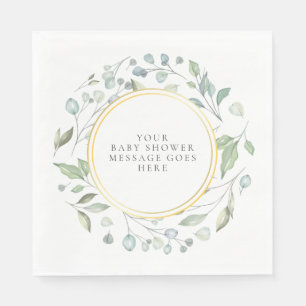 Elegant Laurel Garland Baby Shower Message Napkins