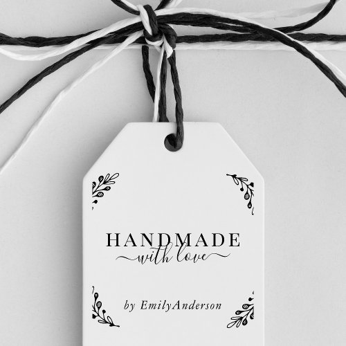 Elegant Laurel Handmade with Love Business Product Self_inking Stamp