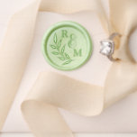 Elegant Laurel Leaf Bride Groom Wedding Monogram Wax Seal Stamp<br><div class="desc">This Wax Seal Stamp features a hand drawn laurel leaf branch with a Bride & Groom monogram initials. Personalize your wedding stationery, envelopes, belly bands and save the date, adding an elegant touch! For inquiries about custom design changes by the independent designer please email paula@labellarue.com BEFORE you customize or place...</div>