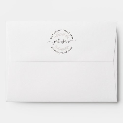 Elegant Laurel Leaf Family Name Return Address Envelope