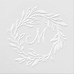 Elegant Laurel Leaf Wreath Wedding Monogram Embosser<br><div class="desc">A hand drawn laurel leaf and branch wreath with a letter initial in the center. Perfect to use on your "day of" wedding favor bags or boxes. Personalize as a added touch to mailing envelopes. For inquiries about custom design changes by the independent designer please email paula@labellarue.com BEFORE you customize...</div>