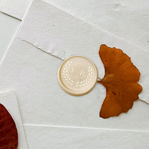 Elegant Laurel Monogram, Wedding Wax Seal Stamp