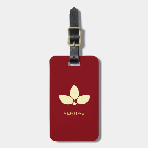 Elegant Laurel on Burgundy Red Luggage Tag