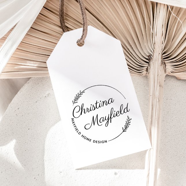 Elegant Laurel Script Name Monogram Self-inking Stamp (Creator Uploaded)