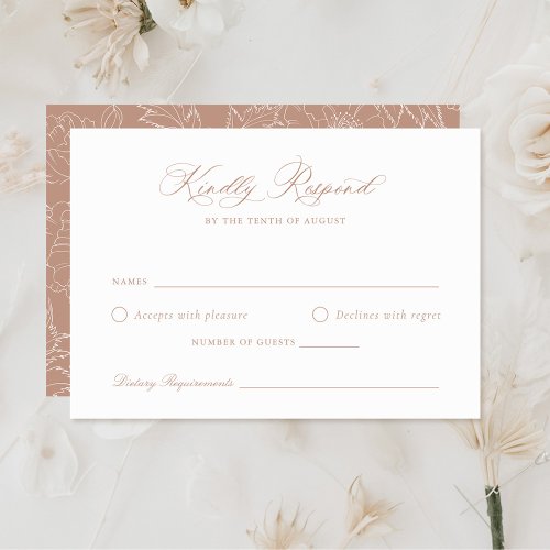 Elegant Laurel Wreath Blush Wedding RSVP Card