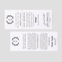 Elegant Laurel Wreath Wedding Invitation & Drink