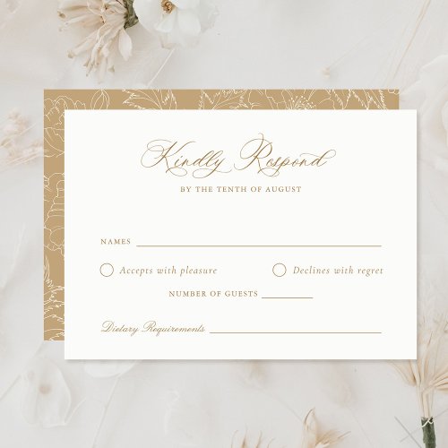 Elegant Laurel Wreath Wedding RSVP Card